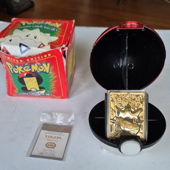 Pokemon | Toys | Pokemon Limited Edition Gold Togepi Card With Black  Pokeball Gently Displayed | Poshmark